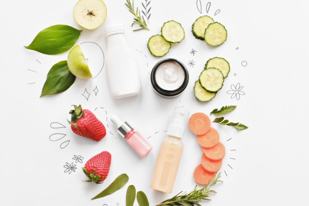 Prodotti di bellezza creati con ingredienti naturali