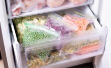 Scorte alimentari conservate nel freezer.