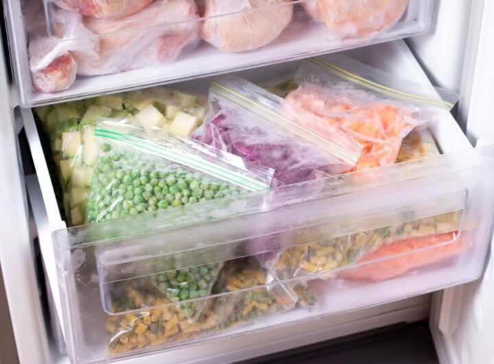 Scorte alimentari conservate nel freezer.