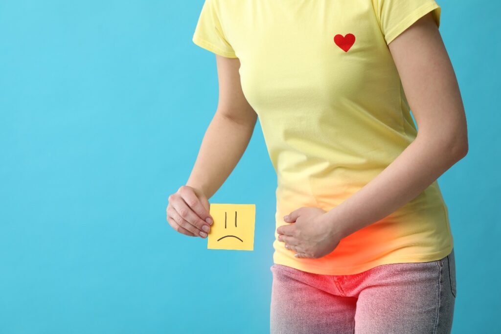 Donna con sintomi di infezione alle vie urinarie