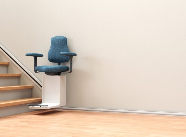 Montascale installato su una scala.